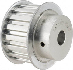 Power Drive - 18 Tooth, 1/2" Inside x 2.119" Outside Diam, Hub & Flange Timing Belt Pulley - 1" Belt Width, 2.149" Pitch Diam, 1-1/4" Face Width, Aluminum - Exact Industrial Supply
