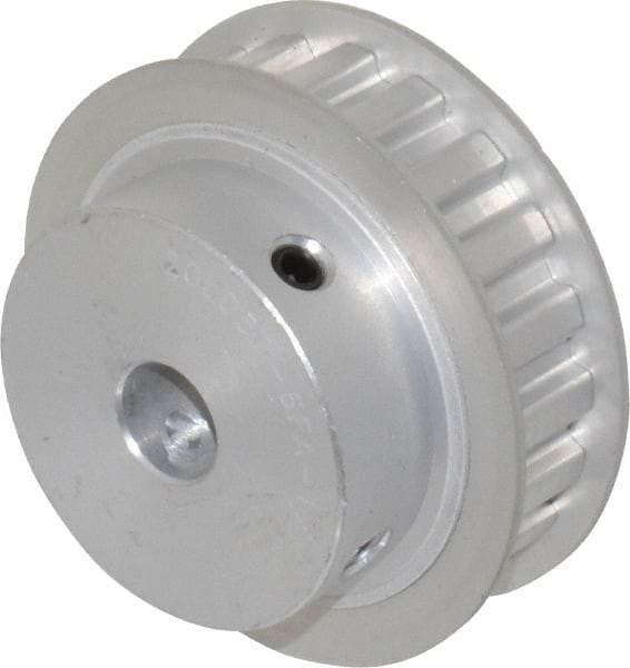 Power Drive - 20 Tooth, 1/2" Inside x 2.357" Outside Diam, Hub & Flange Timing Belt Pulley - 1/2" Belt Width, 2.387" Pitch Diam, 0.719" Face Width, Aluminum - Exact Industrial Supply