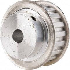 Power Drive - 20 Tooth, 1/2" Inside x 2.357" Outside Diam, Hub & Flange Timing Belt Pulley - 3/4" Belt Width, 2.387" Pitch Diam, 1" Face Width, Aluminum - Exact Industrial Supply