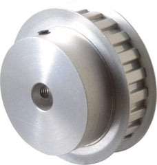 Power Drive - 22 Tooth, 1/2" Inside x 2.596" Outside Diam, Hub & Flange Timing Belt Pulley - 1/2" Belt Width, 2.626" Pitch Diam, 3/4" Face Width, Aluminum - Exact Industrial Supply