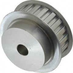 Power Drive - 22 Tooth, 1/2" Inside x 2.596" Outside Diam, Hub & Flange Timing Belt Pulley - 3/4" Belt Width, 2.626" Pitch Diam, 1" Face Width, Aluminum - Exact Industrial Supply