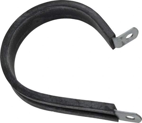 Made in USA - 2" Pipe, 2" Rod, Cushion Clamp - Gray & Black, Galvanized Steel & EPDM Cushion - Exact Industrial Supply