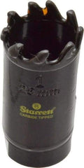 Starrett - 1" Diam, 1-5/8" Cutting Depth, Hole Saw - Carbide-Tipped Saw, Toothed Edge - Exact Industrial Supply