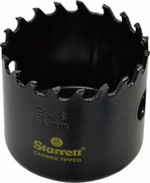 Starrett - 2-1/8" Diam, 1-5/8" Cutting Depth, Hole Saw - Carbide-Tipped Saw, Toothed Edge - Exact Industrial Supply