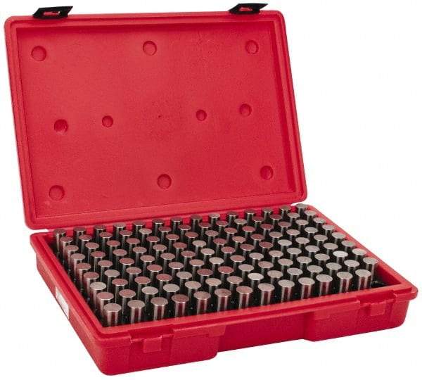 Value Collection - 125 Piece, 0.626-0.75 Inch Diameter Plug and Pin Gage Set - Minus 0.0002 Inch Tolerance, Class ZZ - Exact Industrial Supply
