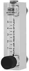 King - 1/2" F Port Block Style, Panel Mount Flowmeter - 125 Max psi, 42 SCFM, Acrylic - Exact Industrial Supply