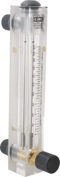 King - 1/2" M Port Block Style, Panel Mount Flowmeter - 125 Max psi, 22 SCFM, Acrylic - Exact Industrial Supply