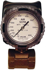 Made in USA - 1-1/2" NPT Port RCM Industries Flo-Gage Flowmeter - 180 Max psi, Bronze - Exact Industrial Supply