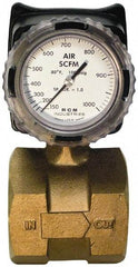 Made in USA - 3" NPT Port RCM Industries Flo-Gage Flowmeter - 180 Max psi, Bronze - Exact Industrial Supply