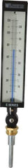 WGTC - 120°F, Industrial Thermometer without Thermowell - 3-1/2 Inch Stem Length, 1-1/4 to 18 Inch Thread - Exact Industrial Supply