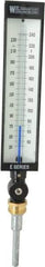 WGTC - 30 to 240°F, Industrial Thermometer without Thermowell - 3-1/2 Inch Stem Length, 1-1/4 to 18 Inch Thread - Exact Industrial Supply