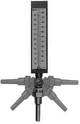 WGTC - 50 to 400°F, Industrial Thermometer with Lagging Thermowell - 6 Inch Stem Length, 1-1/4 to 18 Inch Thread - Exact Industrial Supply