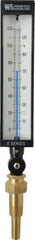 WGTC - 120°F, Industrial Thermometer with Lagging Thermowell - 3-1/2 Inch Stem Length, 1-1/4 to 18 Inch Thread - Exact Industrial Supply