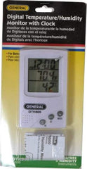General - 5 to 122°F, 30 to 90% Humidity Range, Thermo-Hygrometer - Exact Industrial Supply