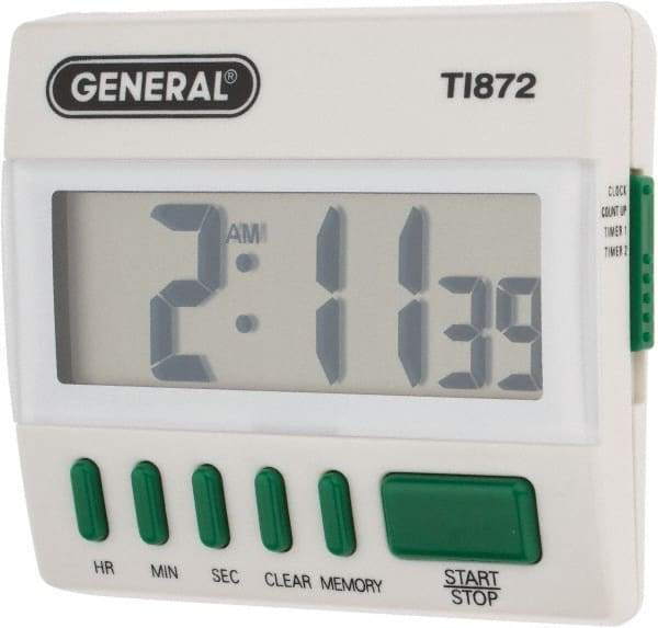 General - Big Digit Count Up and Down Timer - White - Exact Industrial Supply