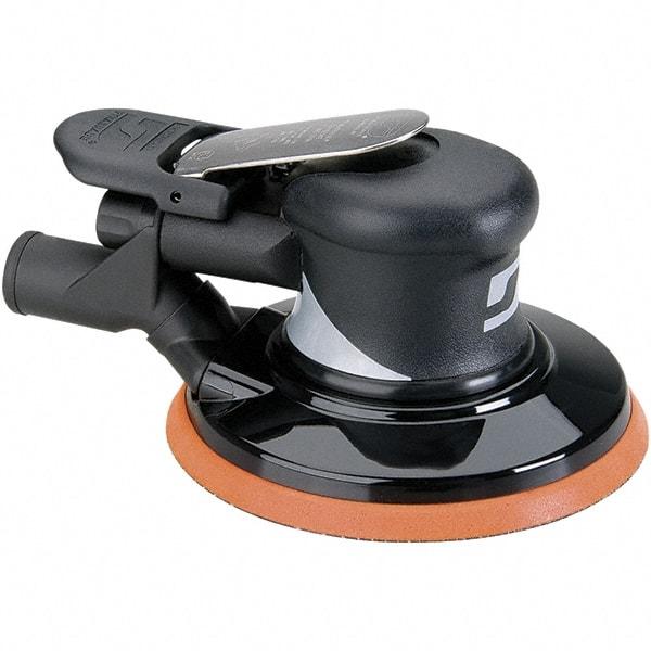 Dynabrade - 12,000 OPM, 18 CFM Air Consumption, Palm Air Orbital Sander - Round Pad, 1/4 NPT Inlet - Exact Industrial Supply