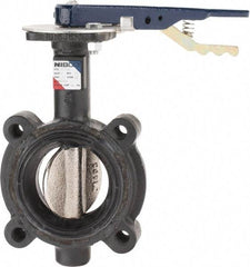 NIBCO - 3" Pipe, Lug Butterfly Valve - Lever Handle, Ductile Iron Body, Buna-N Seat, 250 WOG, Ductile Iron Disc, Stainless Steel Stem - Exact Industrial Supply