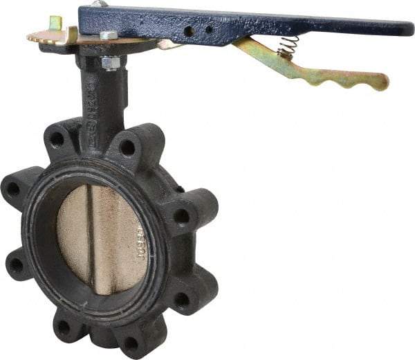 NIBCO - 4" Pipe, Lug Butterfly Valve - Lever Handle, Ductile Iron Body, Buna-N Seat, 250 WOG, Ductile Iron Disc, Stainless Steel Stem - Exact Industrial Supply