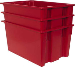 Quantum Storage - 100 Lb Load Capacity Red Polyethylene Tote Container - Stacking, Nesting, 29-1/2" Long x 19-1/2" Wide x 15" High - Exact Industrial Supply