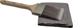 Premier Paint Roller - 3" Flat Synthetic Sash Brush - 3-1/4" Bristle Length, 9" Wood Handle - Exact Industrial Supply