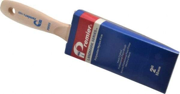 Premier Paint Roller - 2" Flat Synthetic Varnish Brush - 2-3/4" Bristle Length, 7" Wood Handle - Exact Industrial Supply