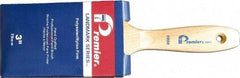 Premier Paint Roller - 3" Flat Synthetic Varnish Brush - 3-1/4" Bristle Length, 7-1/2" Wood Handle - Exact Industrial Supply
