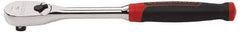 GearWrench - 1/2" Drive Pear Head Ratchet - Chrome Finish, 14" OAL, 60 Gear Teeth, Cushion Grip Handle, Flat Sealed Head - Exact Industrial Supply