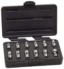 GearWrench - 12 Piece 1/4" Drive Standard Socket Set - 6 Points, 5 to 15mm, Metric Measurement Standard - Exact Industrial Supply