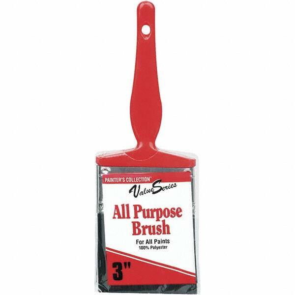 Rubberset - 3" Flat Synthetic Trim Brush - Plastic Thin Kaiser Handle - Exact Industrial Supply