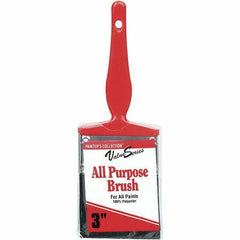 Rubberset - 3" Flat Synthetic Trim Brush - Plastic Thin Kaiser Handle - Exact Industrial Supply