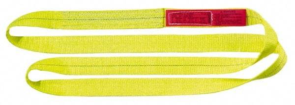 Lift-All - 18' Long x 2" Wide, 12,200 Lb Vertical Capacity, 2 Ply, Polyester Web Sling - 9,800 Lb Choker Capacity, Yellow - Exact Industrial Supply