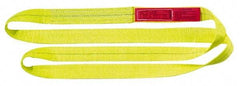 Lift-All - 14' Long x 3" Wide, 16,300 Lb Vertical Capacity, 2 Ply, Polyester Web Sling - 13,000 Lb Choker Capacity, Yellow - Exact Industrial Supply