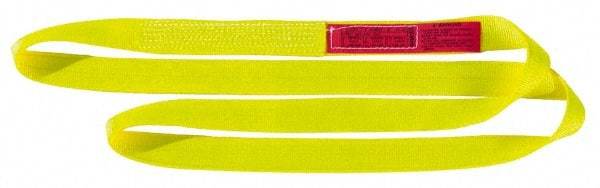 Lift-All - 10' Long x 6" Wide, 28,600 Lb Vertical Capacity, 2 Ply, Nylon Web Sling - 23,000 Lb Choker Capacity, Yellow - Exact Industrial Supply