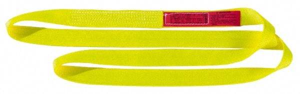 Lift-All - 10' Long x 1" Wide, 3,200 Lb Vertical Capacity, 1 Ply, Nylon Web Sling - 2,500 Lb Choker Capacity, Yellow - Exact Industrial Supply