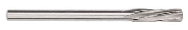 Magafor - 4.43mm Solid Carbide 6 Flute Chucking Reamer - Spiral Flute, 0.177" Straight Shank, 53/64" Flute Length, 3-5/32" OAL - Exact Industrial Supply