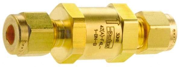 Parker - 3,000 Max psi, 3/8" Pipe, Brass Instrumentation Filter - Micro Rating 1, Viton Seal - Exact Industrial Supply