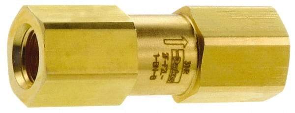 Parker - 3,000 Max psi, 3/8" Pipe, FNPT x FNPT End Connections, Brass Instrumentation Filter - Micro Rating 1, Viton Seal - Exact Industrial Supply