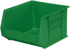 Akro-Mils - 75 Lb. Load Capacity, 18" Deep, Green Polymer Hopper Stacking Bin - 11" High x 16-1/2" Wide x 18" Long - Exact Industrial Supply