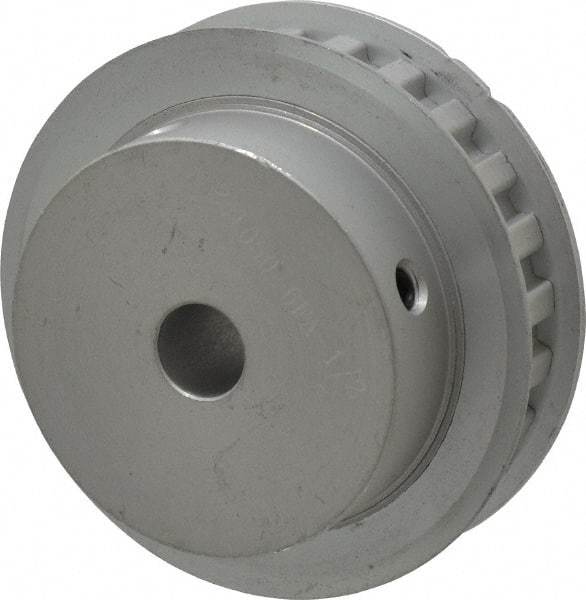 Power Drive - 24 Tooth, 1/2" Inside x 2.835" Outside Diam, Hub & Flange Timing Belt Pulley - 1/2" Belt Width, 2.865" Pitch Diam, 3/4" Face Width, Aluminum - Exact Industrial Supply