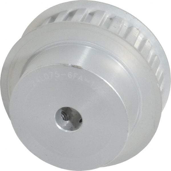Power Drive - 24 Tooth, 1/2" Inside x 2.835" Outside Diam, Hub & Flange Timing Belt Pulley - 3/4" Belt Width, 2.865" Pitch Diam, 1" Face Width, Aluminum - Exact Industrial Supply