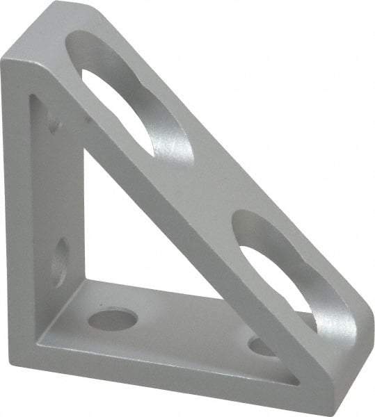 80/20 Inc. - 7/8" Wide, 2" High, Open Shelving 4 Hole Inside Corner Gusset - Aluminum, 2" Deep, Use with Series 10 & Bolt Kit 3393 - Exact Industrial Supply