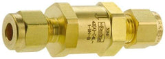 Parker - 3/4" Brass Check Valve - Inline, Comp x Comp, 3,000 WOG - Exact Industrial Supply