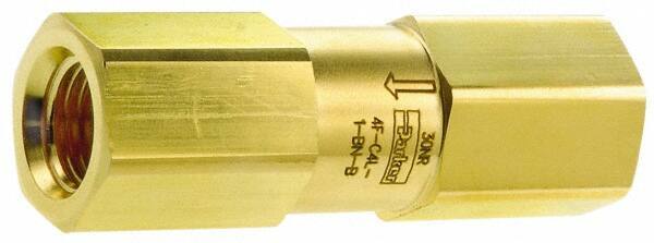 Parker - 3/4" Brass Check Valve - Inline, FNPT x FNPT, 3,000 WOG - Exact Industrial Supply