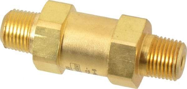 Parker - 1/8" Brass Check Valve - Inline, MNPT x MNPT, 3,000 WOG - Exact Industrial Supply