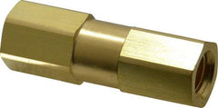 Parker - 1/4" Brass Check Valve - Inline, FNPT x FNPT, 3,000 WOG - Exact Industrial Supply