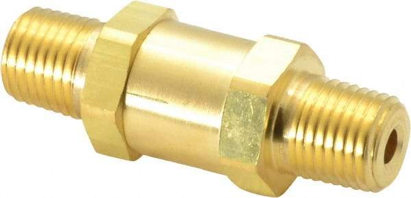 Parker - 1/4" Brass Check Valve - Inline, MNPT x MNPT, 3,000 WOG - Exact Industrial Supply