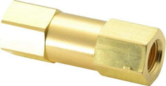 Parker - 3/8" Brass Check Valve - Inline, FNPT x FNPT, 3,000 WOG - Exact Industrial Supply