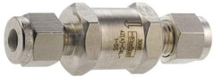 Parker - 1/8" Stainless Steel Check Valve - Inline, Comp x Comp, 6,000 WOG - Exact Industrial Supply