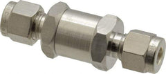 Parker - 1/4" Stainless Steel Check Valve - Inline, Comp x Comp, 6,000 WOG - Exact Industrial Supply