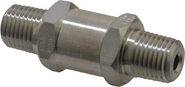 Parker - 1/4" Stainless Steel Check Valve - Inline, MNPT x MNPT, 6,000 WOG - Exact Industrial Supply